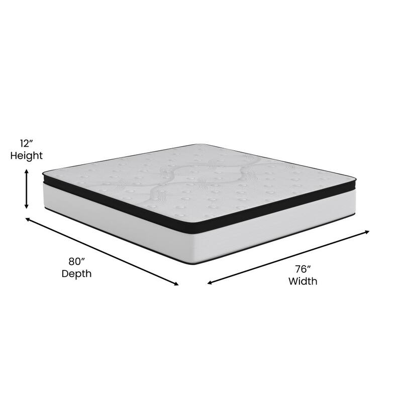 12" Hybrid Firm Pocket Spring Mattress in a Box - White