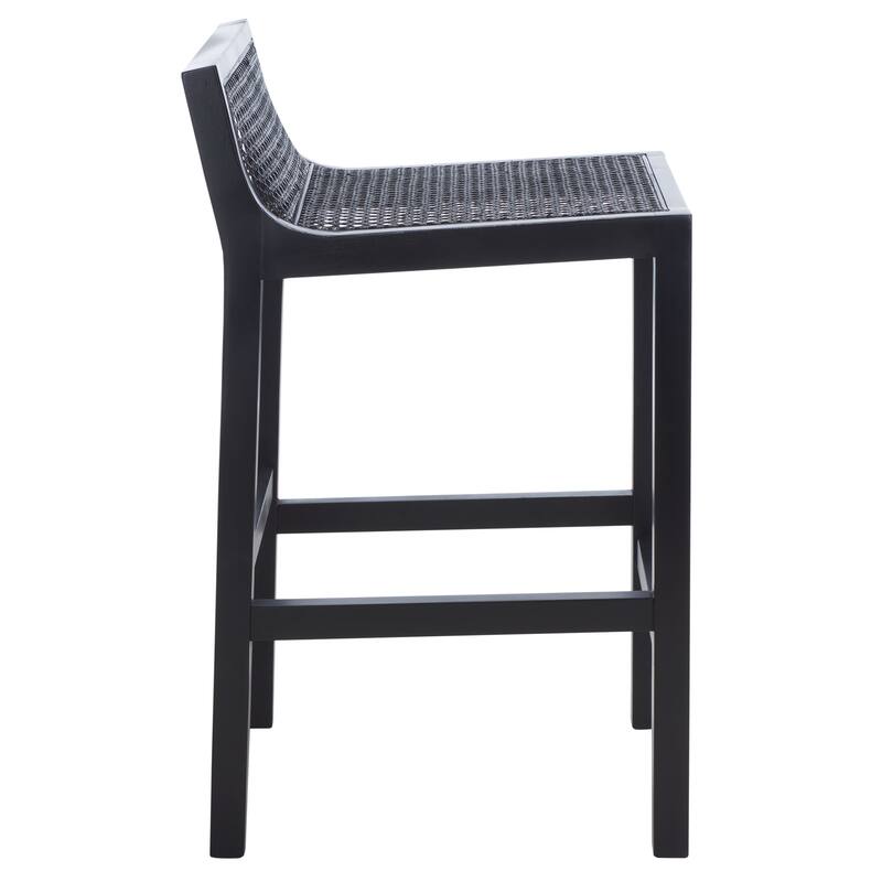 SAFAVIEH Carry Low Back Cane Counter Stool - 16" W x 19" D x 31" H - 16Wx19Dx31H
