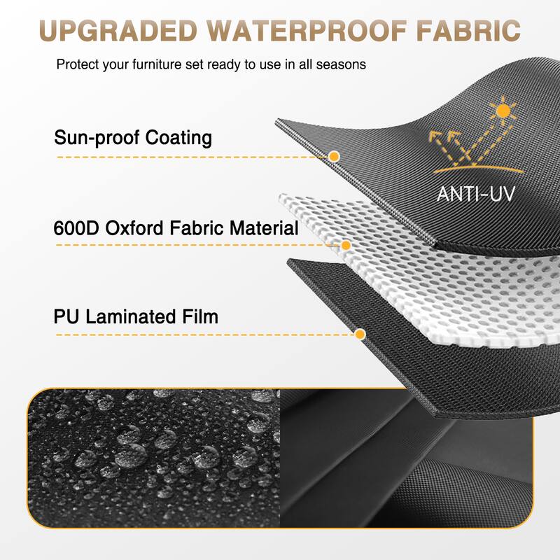 AOXUN Wicker Rattan Outdoor Sectional Sofa Set with Coffee Table