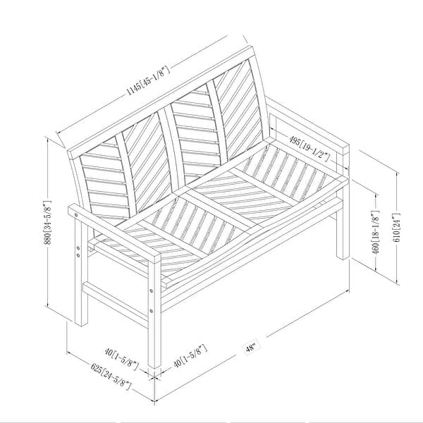Middlebrook Acacia Wood Outdoor Chevron Love Seat Bed Bath & Beyond