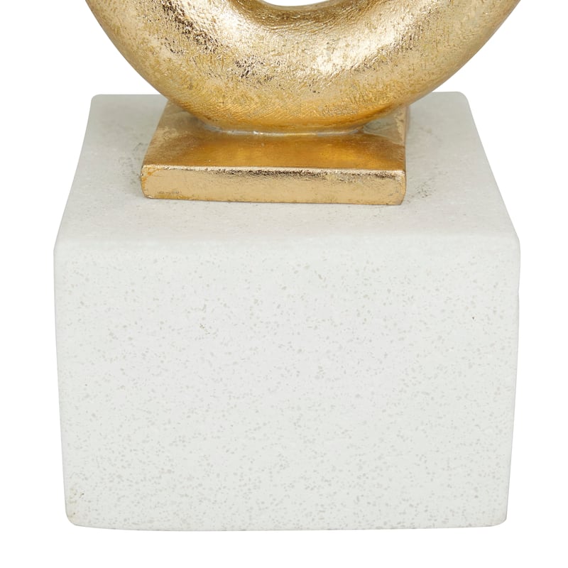 Gold Polystone Swirl Abstract Decorative Sculpture