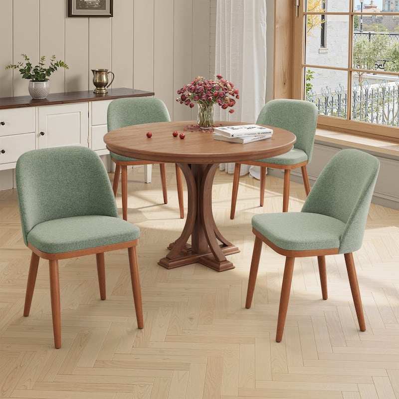 Crestlive Products Upholstered Wood Dining Chairs with Wood Legs