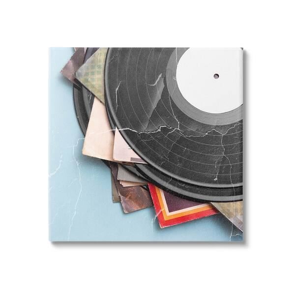 Stupell Vintage Music Vinyl Records Canvas Wall Art by Kim Allen Bed