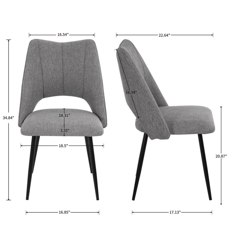 4-Chair Set Combination, Modern and Simple, With High Resilience Filling, Metal Legs, Adjustable Feet