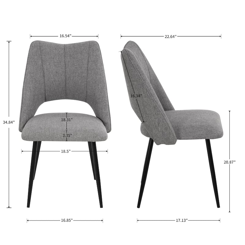 4-Chair Set Modern Dining Chair with Metal Legg & Adjustable Feet