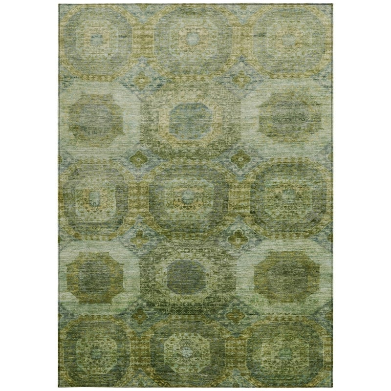 HomeRoots Medallion Transitional Rectangle Outdoor Rug