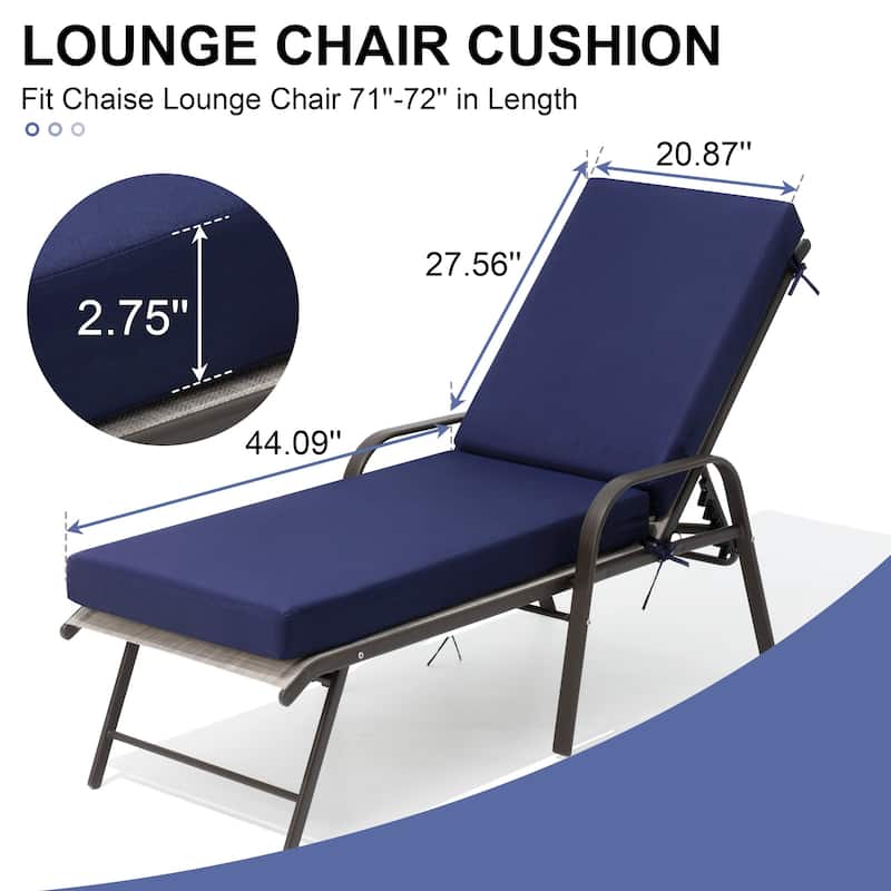Outdoor Patio Chaise Lounge Chair Cushion