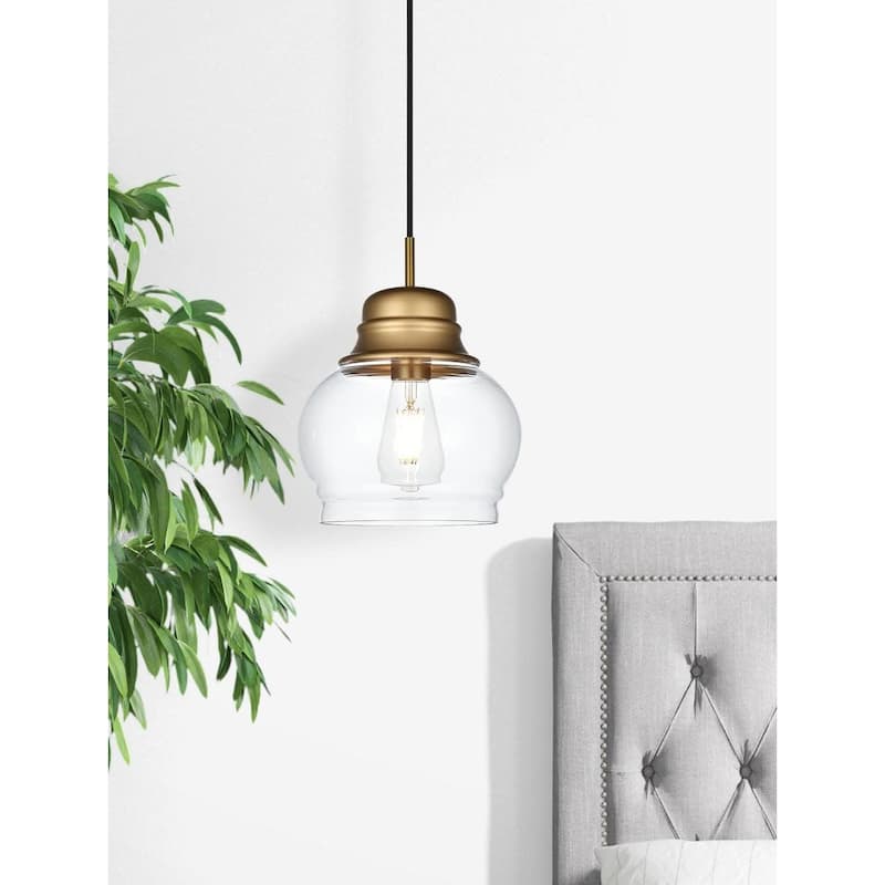 Elegant Lighting Kenna Single Light 8" Wide Mini Pendant with Clear