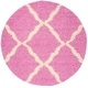 preview thumbnail 81 of 162, SAFAVIEH Dallas Shag Giusy Trellis 1.5-inch Thick Rug 6' Round - Pink/Ivory - Round