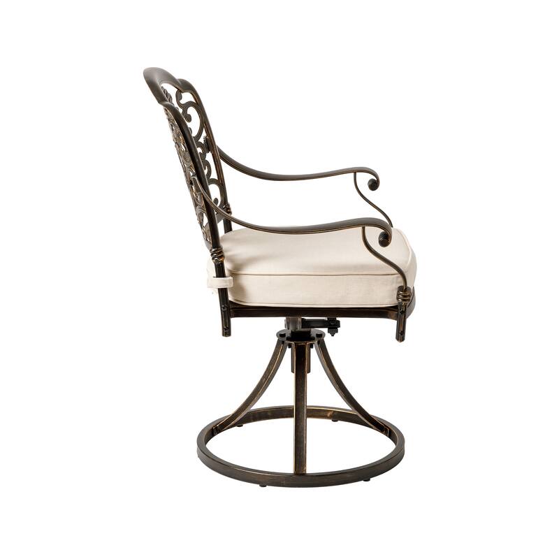 Christopher Knight Home - Austin 7-Piece Outdoor Cast Aluminum Dining Set with Rectangular Table and Swivel Chairs