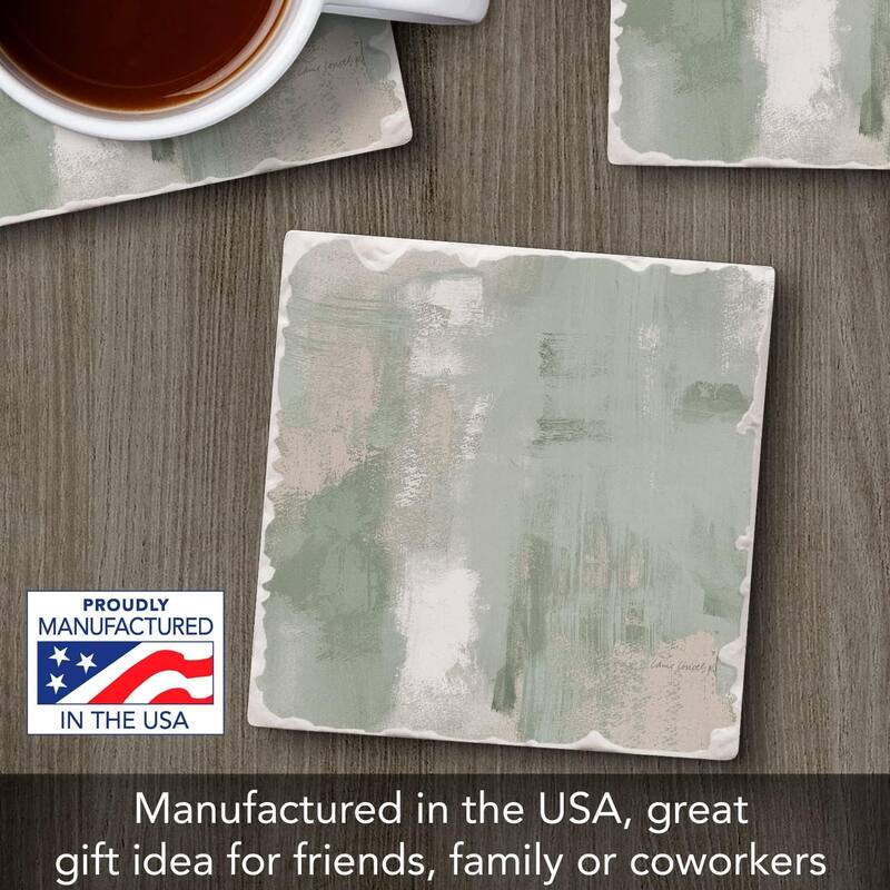 Absorbent Stone Tumbled Tile Coasters, Oasis, Set of 4