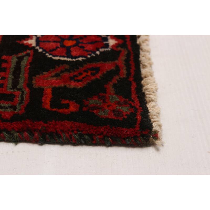 ECARPETGALLERY Hand-knotted Anadol Black, Red Wool Rug - 4'8 x 10'9