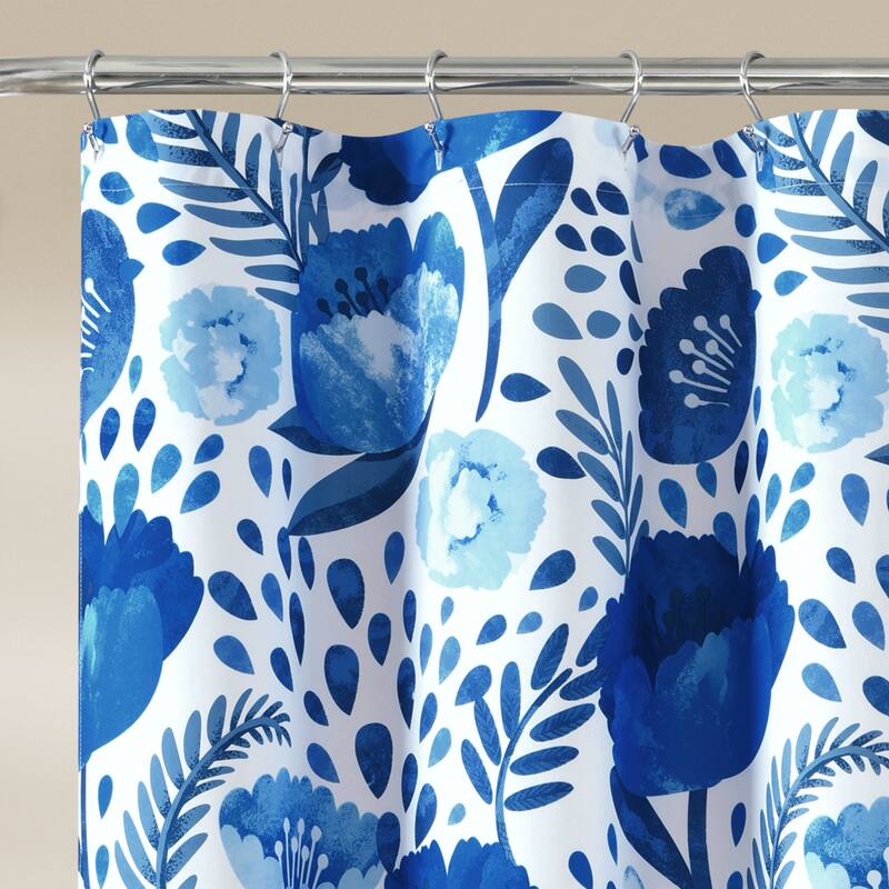 Porch & Den Egger Poppy Pattern Shower Curtain