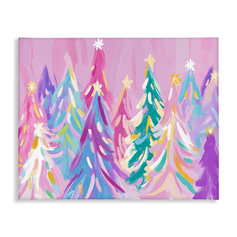 Stupell Pastel Christmas Trees Abstraction Canvas Wall Art Design By Arlington Prints - 20 x 16