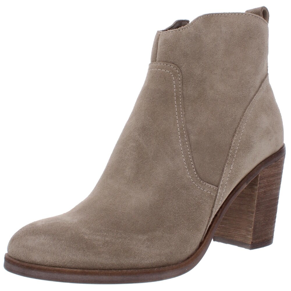 dolce vita stacked heel suede ankle booties