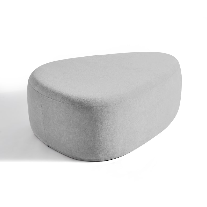 Bonnie 26"/43" W Chenille Small/ Oversized Triangular Cheese Ottoman