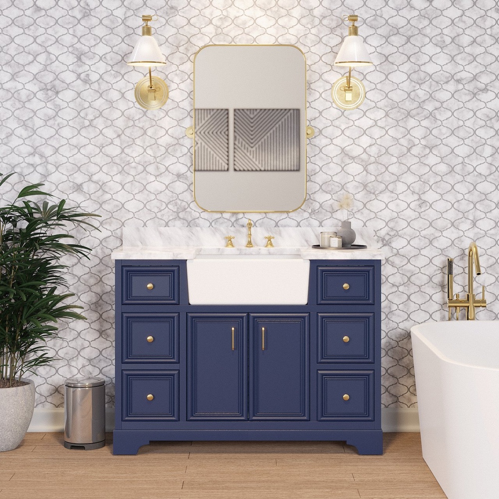 Blue bathroom vanity 48 clearance inch