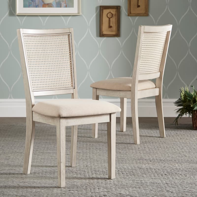 Eleanor Beige Linen Rattan Dining Chairs (Set of 2) by iNSPIRE Q Classic