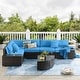 preview thumbnail 27 of 37, 6 Pieces Outdoor Patio Furniture Sets with Coffee Table and Cushions, Wicker Rattan Sectional Sofa Sets (Brown Base)