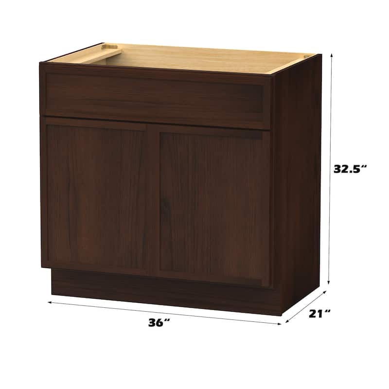 Vanity Art 36" Freestanding Single Base Storage Cabinet with Soft Close Doors