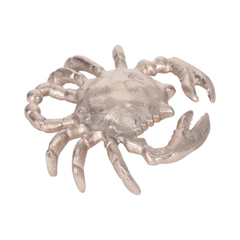 Sagebrook Home 7" Metal Contemporary Decorative Coastal Beach Ocean Crab Statue Table Decor