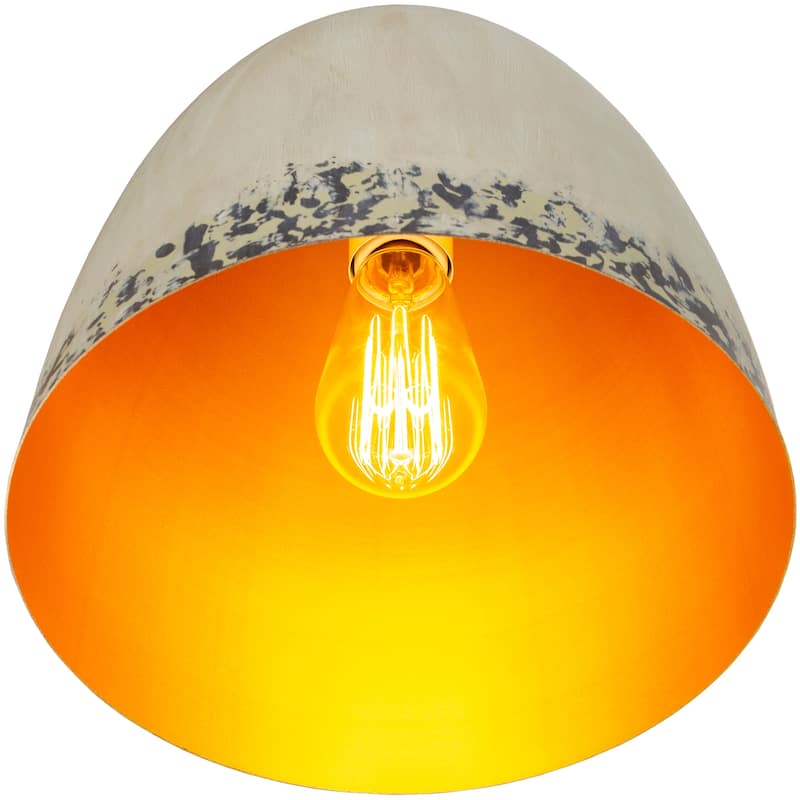 Geoff Grey Painted Metal Hanging Pendant - 11.75"H x 11.75"W x 17.25"D