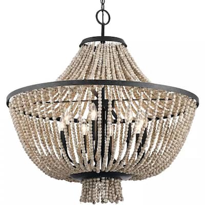 Kichler Brisbane 8 Light 30" Wide 1 Tier Beaded Empire Chandelier