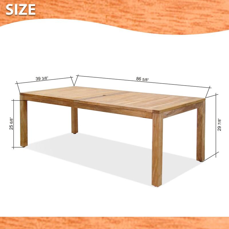 LifestyleGarden 9pc Outdoor Patio Teak Deluxe Dining Set - 9-Piece