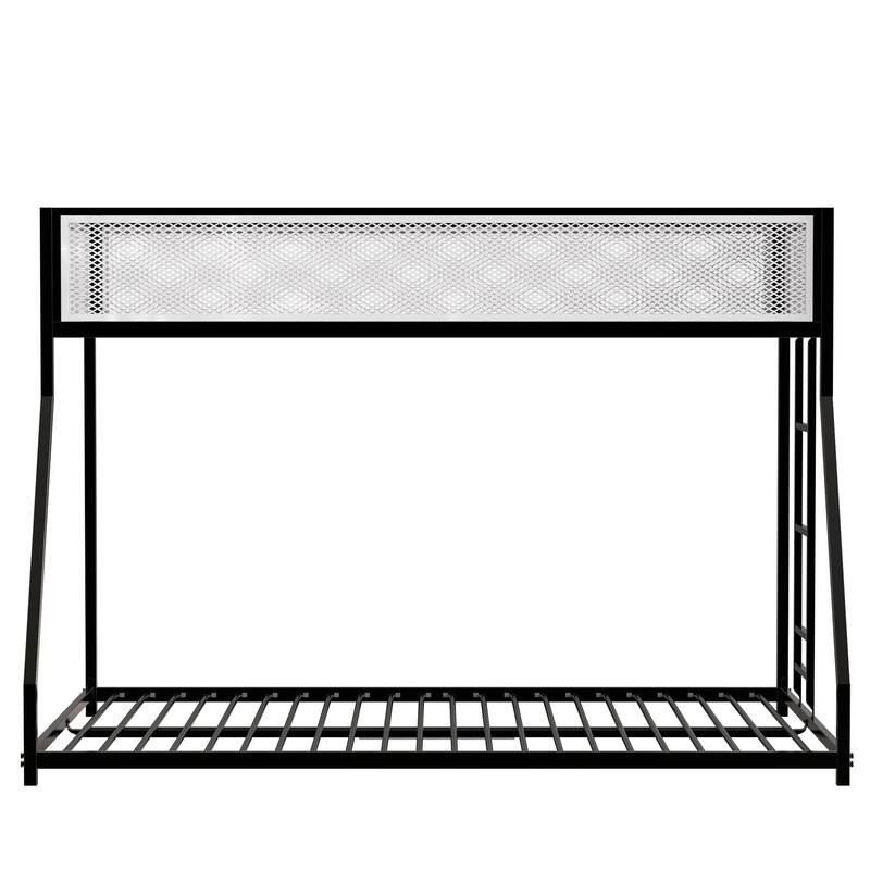 Twin Full Bunk Black with White Mesh Guard Rail