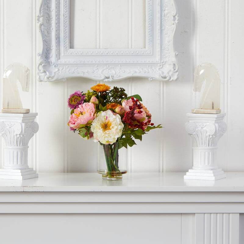 Silk Flower Arrangement Southwestern Decor Home Accent Vase Decor - 10