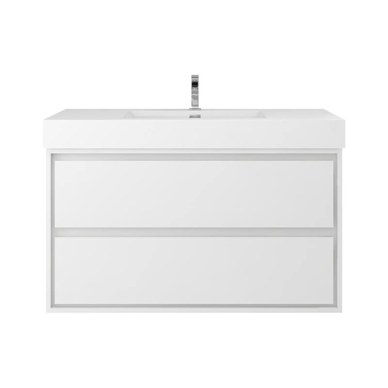 Morava 42" Floating Vanity with Single Sink - 42 - Gloss White