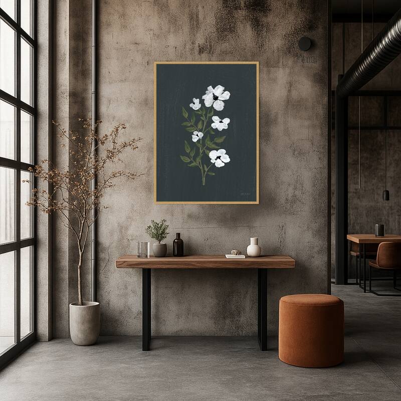 Pretty Little Flower III Black by Yvette St. Amant Framed Canvas Wall Art Print