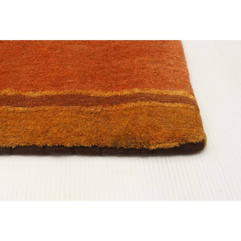 ECARPETGALLERY Hand-knotted Opulence Gold Wool Rug - 3'5 x 8'2