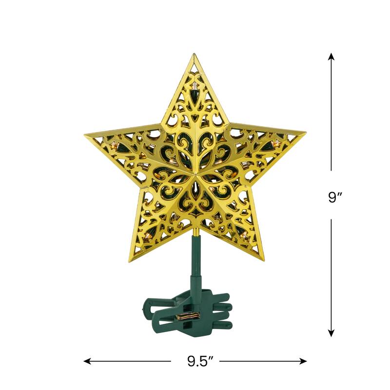 LED Lighted Star Christmas Tree Topper - 9.5" - Gold