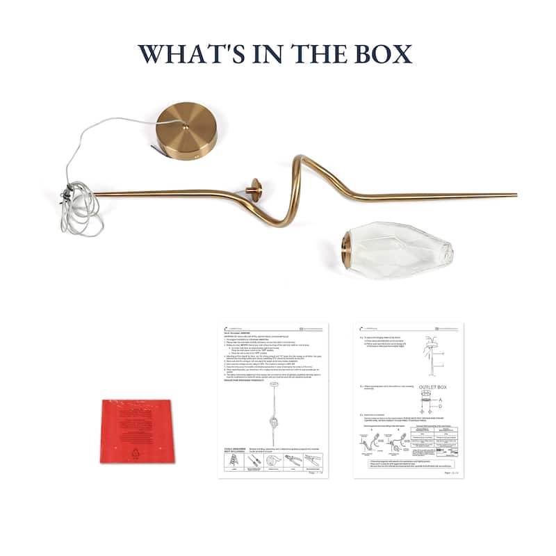 Modern Gold LED 1-Light Pendant Light with Art Deco for Kitchen Island