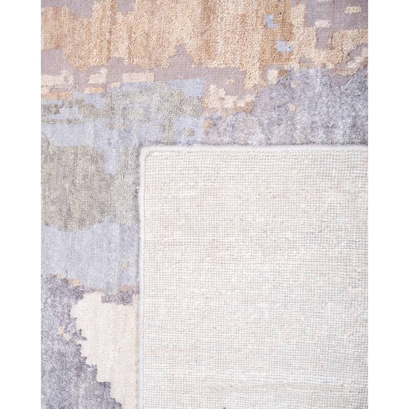 Overton Hand Knotted Wool Vintage Inspired Modern Contemporary Modern Beige Area Rug - 10' 1" x 8' 1"