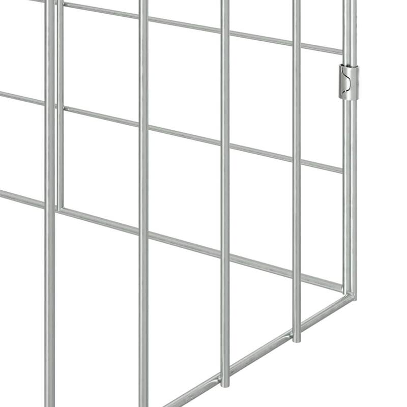 vidaXL Rabbit Cage Silver 400 x 78 x 78 cm Galvanised Steel