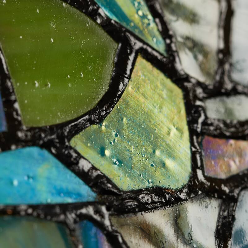 River of Goods Serene Sea Turtle River of Goods Blue, Green and Teal Stained Glass Window Panel - 10" x 0.25" x 10.5"