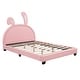 preview thumbnail 13 of 52, Merax Upholstered Leather Platform Bed with Rabbit Ornament