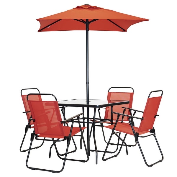 Patio Premier 6pc Patio Set - Square Table - Red. Opens flyout.