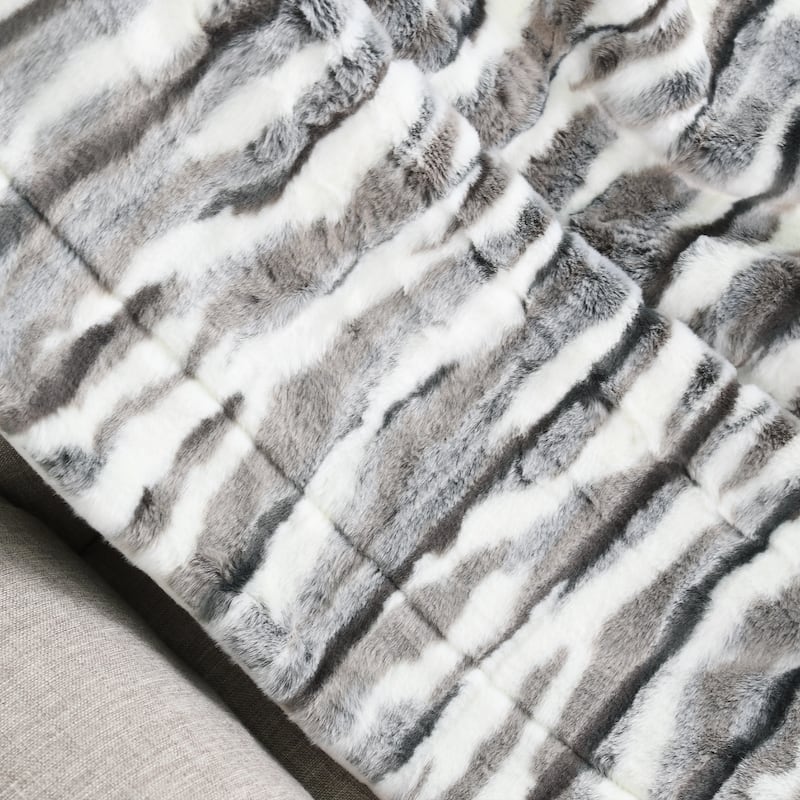 Home Soft Things Jacquard Faux Fur Throw