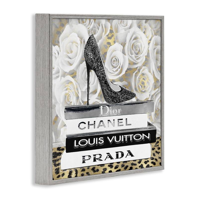 Stupell Glam Heel on Roses Framed Giclee Art Design By Madeline Blake