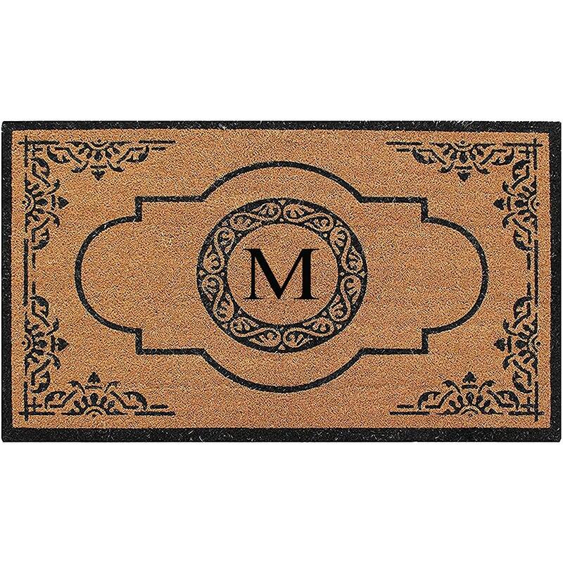 A1HC Abrilina Hand Crafted Heavy Duty Outdoor Monogram Doormat 36"X72" - M