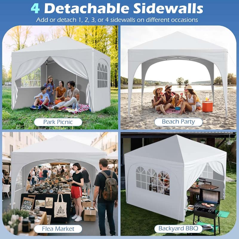 10 X 10 FT Pop up Canopy Tent Portable Foldable Beach Sun Shelter