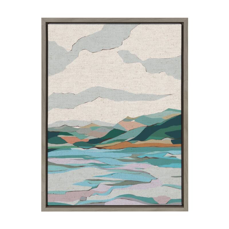 Kate and Laurel Sylvie Dal Lake Framed Canvas by Nikita Jariwala