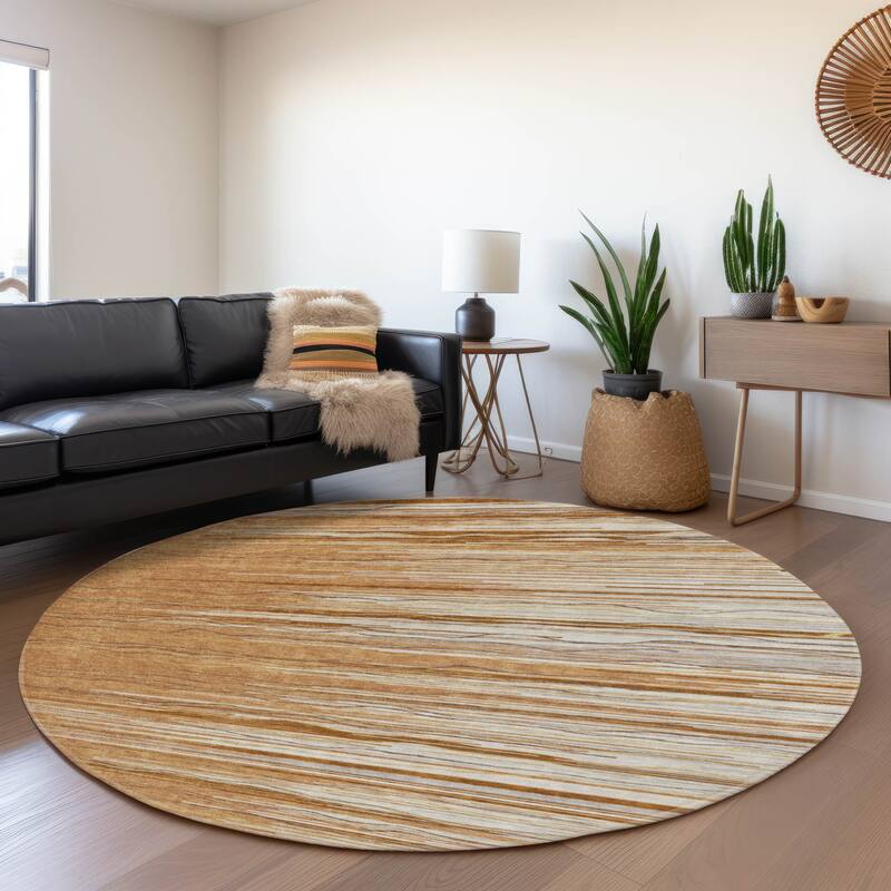 Premium Washable Super Soft Solid Landscape Mayfield Rug - Paprika - 8' x 8'