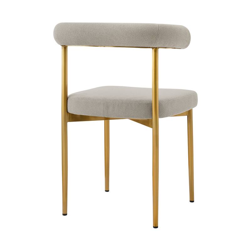 Shannon Upholstered Curved Back Barrel Kitchen Dining Chairs - Set of 2