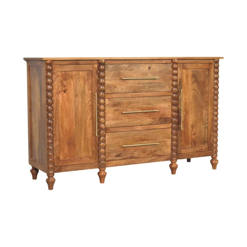 Artisan Furniture Solid Wood Spindle Sideboard 3 Drawers & 2 Doors - N/A