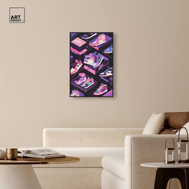 Neon Pastels Sneakers Canvas by Art Remedy