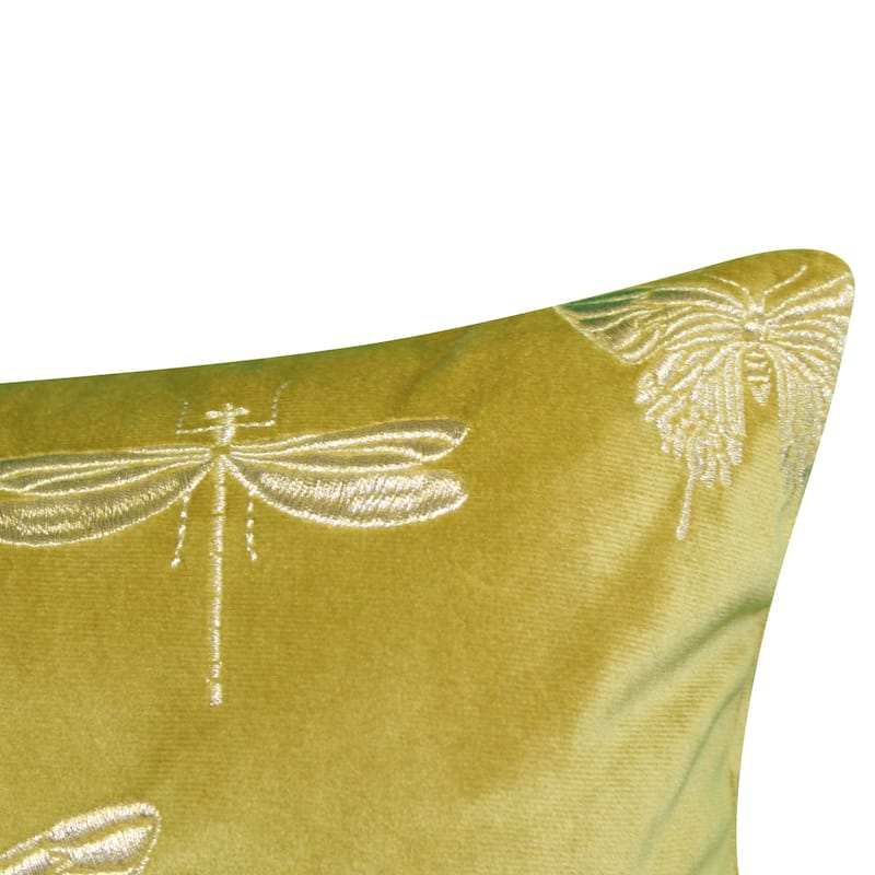Butterfly Decorative Throw Pillow, Ochre